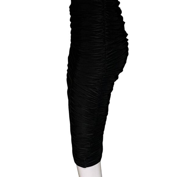 Fashion Nova NWT My Man and Me Ruched Mini Dress One Shoulders Black Size M - Picture 11 of 15